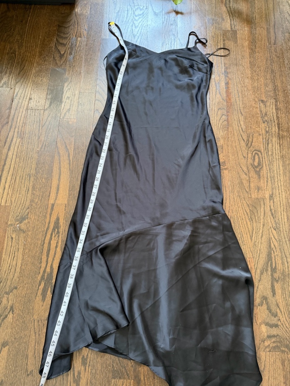 NWT Steve Madden Lucille Black Satin High-Low Slip Dress - Picture 5 of 9